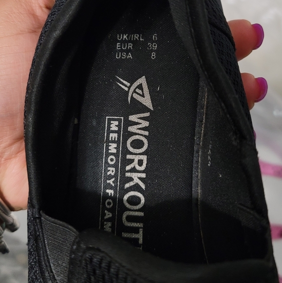 Workout Black Memory Foam Close Toe Shoes - Picture 7 of 7